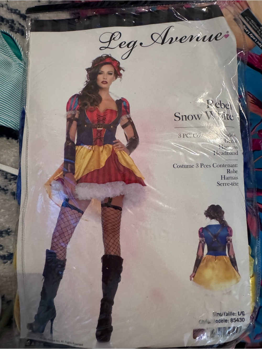Leg Avenue Rebel Snow White Costume - Red, Yellow, Blue